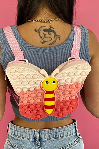 TAKIŞTIR Butterfly Figured Popit Children's Backpack Multicolored