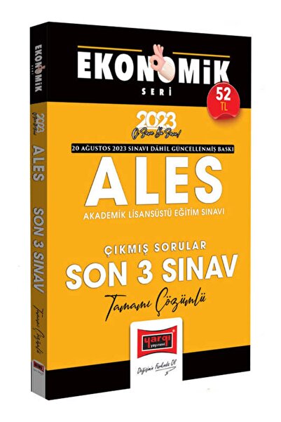 Yargı Yayınları 2023 ALES Ekonomik Seri Çıkmış Son 3 Sınav Soruları Tamamı Çö...