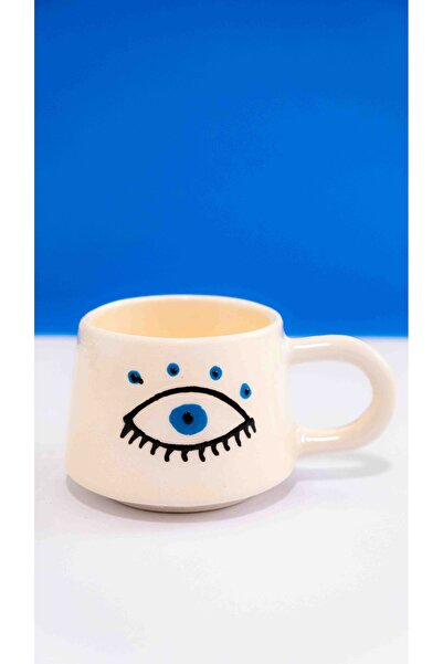 touchmughm Handmade Ceramic Coffee Cup, Ceramic Double Mug, Ceramic Classic Handle Eye