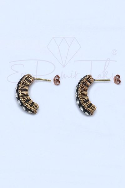 Esra Pamir Diamond Mounted Zircon Stone Earrings