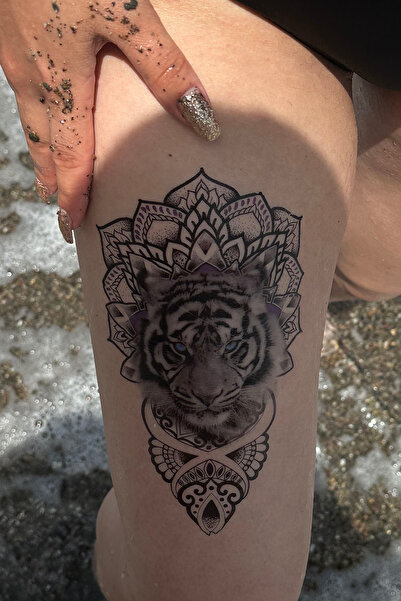 TAKIŞTIR Motifli Bengal Kaplanı Geçici Dövme Tattoo