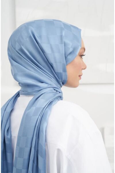 ARMANDA Orijinal Için Violescarf Tercih Ediniz. Italyan Jakar Dama Desen Şal - Kot Mavisi