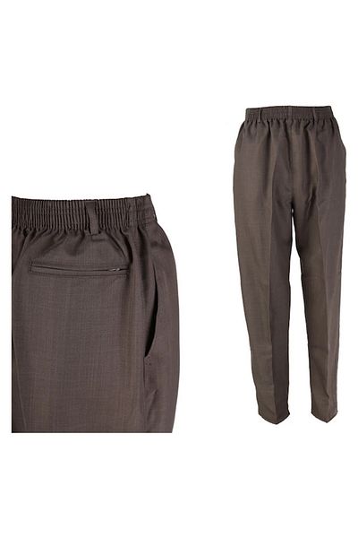 BERAT Men's Prayer Pants - Fabric Shalwar, Brown, Size 4