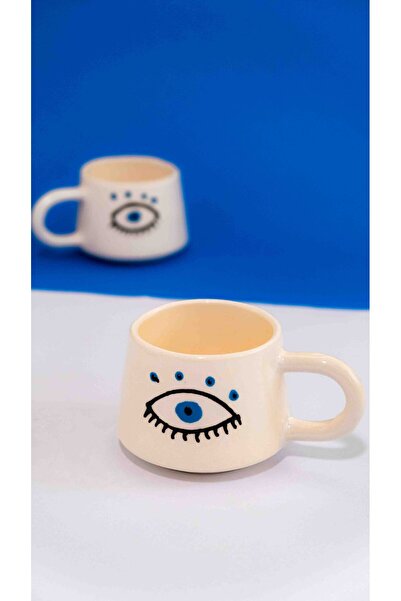 touchmughm Handmade Ceramic Coffee Cup, Ceramic Double Mug, Ceramic Classic Handle Eye