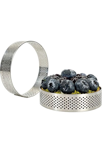 Nar kalıp Narkalıp Delikli Tart Kalıbı 8cm 4 Lü