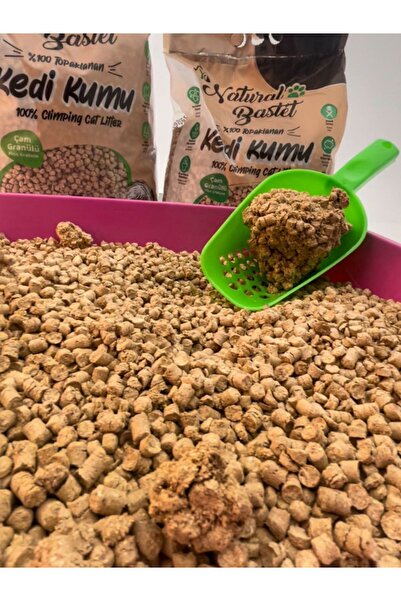 enpatiks Natural Bastet Topaklanan %100 Doğal Kokusuz Çam Peleti Kedi Kumu 10 Litre