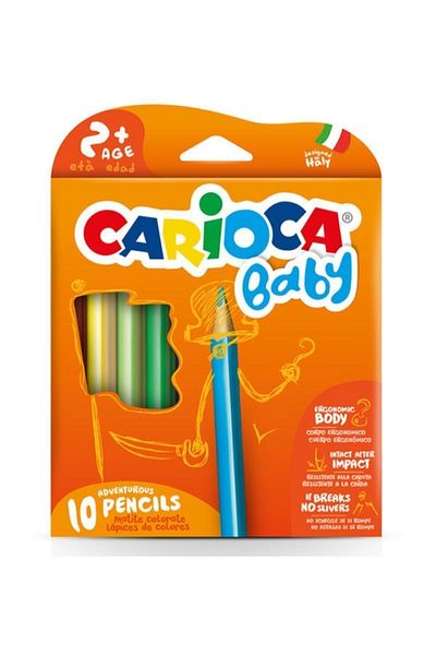 CARIOCA 10-Piece Jumbo Triangle Baby Dry Paint Pen Set