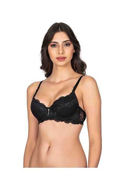 Belvü Γυναικείο σουτιέν χωρίς επένδυση με δαντέλα μαύρο