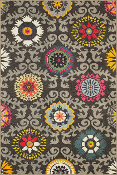 Rugs Modern Halı Covor cu talpă țesută cu tematică florală și cu insecte și c...
