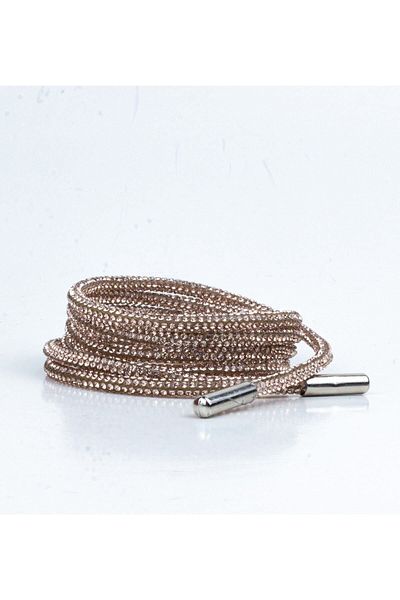 AiryFooT Crystal Stone Shiny Stone Shoelaces 100 Cm 1 Pair (Light Brown)