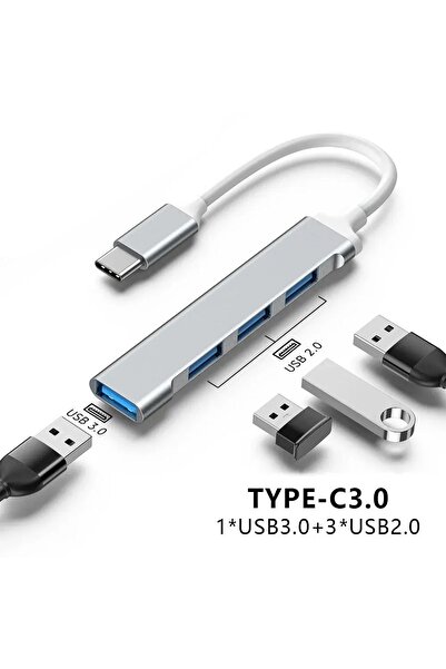 Soillium 4in1 Usb To Type-c Dönüştürücü Otg Bilgisayar Macbook Usb Dönüştürücü 4 Girişli Type-c Çevirici
