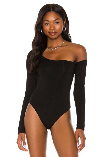 By Kul Design Body negru din jerseu cu mânecă lungă, cu croială asimetrică