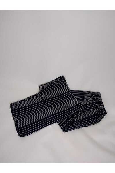 YAŞAR TRİKO Жіночий нижній одяг з віскози з синім візерунком - з двома кишенями, еластичним поясом, літній