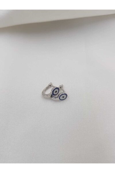 vogutima Mine Işlemeli Nazar Boncuk Temalı Minik 925 Ayar Gümüş Hediyelik Çocuk Bebek Küpesi