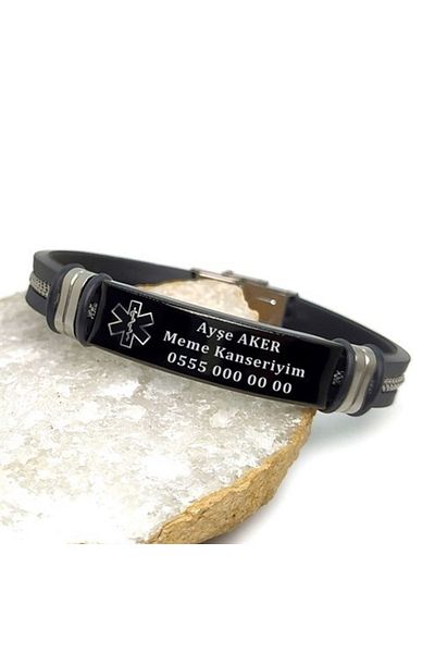 vogutima jewelery&silver by timuçin mavili Men's Steel Bracelet - Epikriz Emergency Bracelet • Bracelet for Lover • Wife • Dad