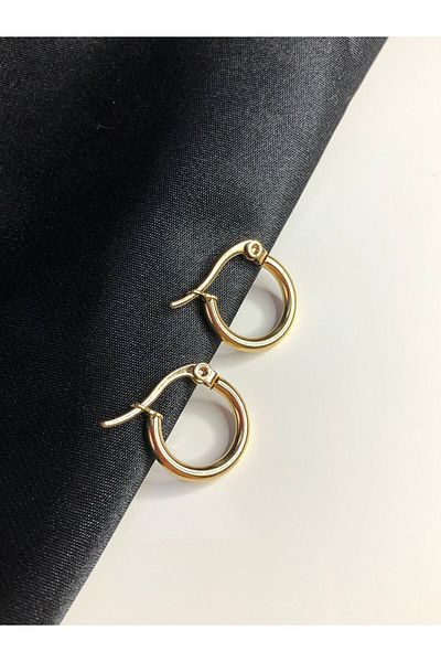 vogutima 1.5mm Yellow Color Steel Hoop Earrings - Small Size Earrings Gift for Lover, Mother, Wife, Friend