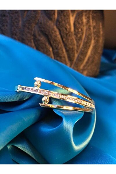 vogutima jewelery&silver by timuçin mavili Taşlı Kelepçe 925 Ayar Gümüş Sarı Renk Beyaz,roze Renk Seçeneği