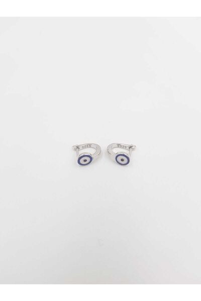 vogutima Mine Işlemeli Nazar Boncuk Temalı Minik 925 Ayar Gümüş Hediyelik Çocuk Bebek Küpesi