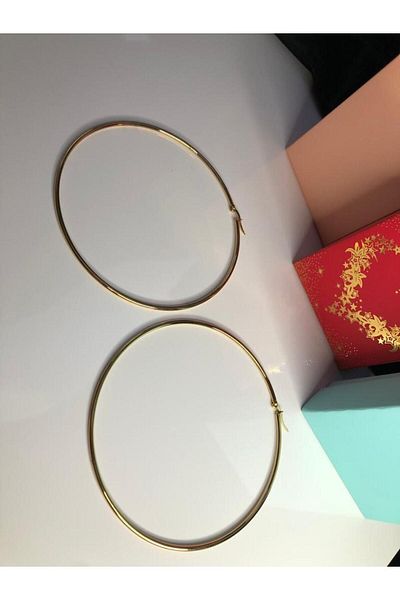 vogutima Yellow 9.0mm Hoop Earrings - Gift for Lover, Mother, Wife and Friend Steel Earrings