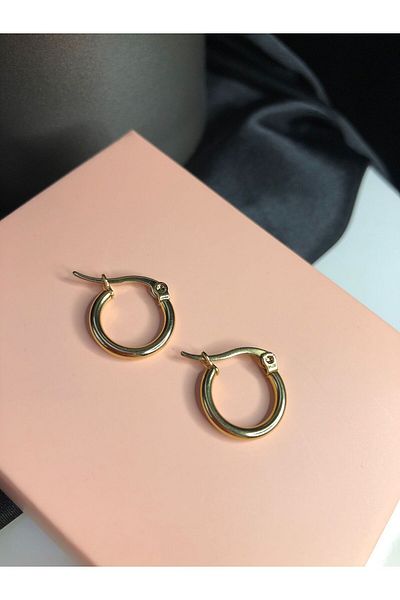 vogutima 1.5mm Yellow Color Steel Hoop Earrings - Small Size Earrings Gift for Lover, Mother, Wife, Friend