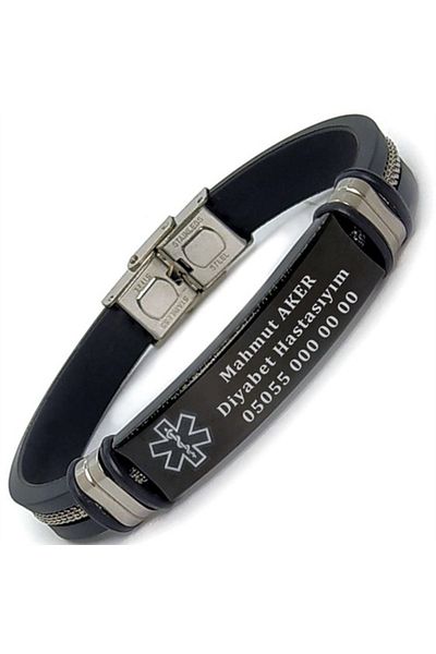 vogutima jewelery&silver by timuçin mavili Men's Steel Bracelet - Epikriz Emergency Bracelet • Bracelet for Lover • Wife • Dad