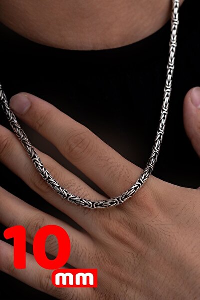 vogutima Gümüş Kolye - - 925 Ayar Yuvarlak Kral Erkek Gümüş Kolye