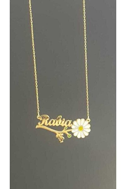 vogutima Kadın Gümüş Kolye - Rabia Yazılı Papatya Isim • Işıklı Kutuda • Sevgiliye • Eşe • Anneye