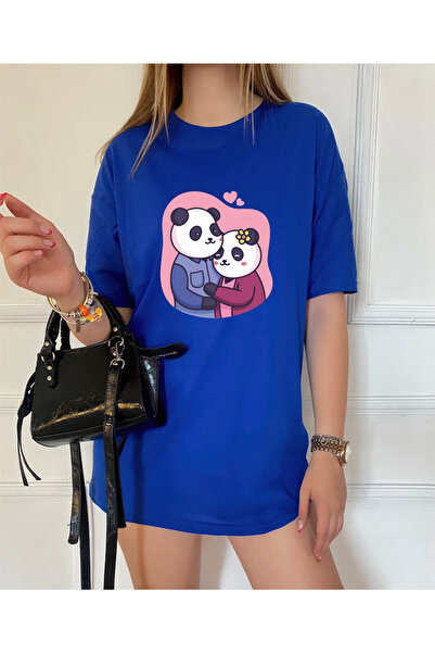 oneagılyazı Оверсайз джърси тениска с дизайн Aşık Pandolar
