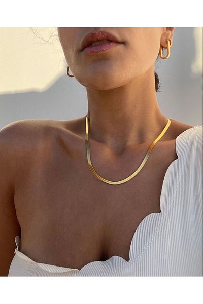CHARMLUCKY Steel Italian Chain Necklace