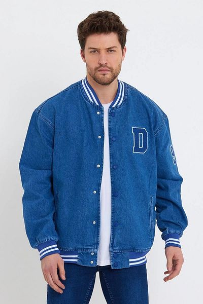 DAMGA JEANS Мъжко 2 пакета от 100% памук, ежедневни извънгабаритни модни колежански якета