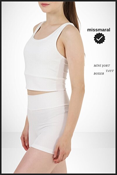 missmaral Жіночі міні-леггінси-боксери Екру з високою талією, шорти для пляжу та басейну, стягуючий ефект, облягаючий крій 1080