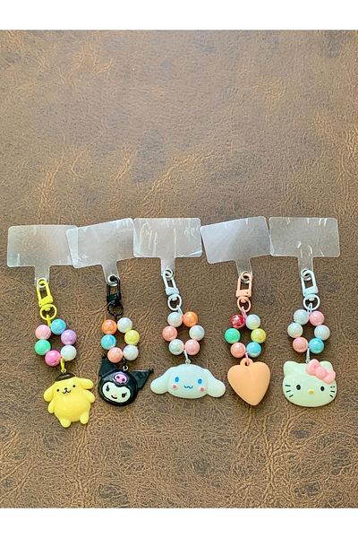 Meyra Accessories Sanrio Kawaii Kuromi Cinnamorol My Melody Hello Kitty - Luxury Phone Keychain and Ornament (1 Piece)