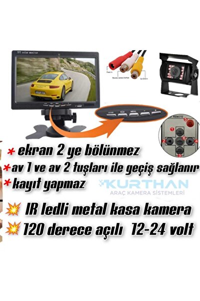 Navigold 7 Inç Ekran + Metal Ledli Park Kamerası Seti Traktör Kamyon Otobüs T...