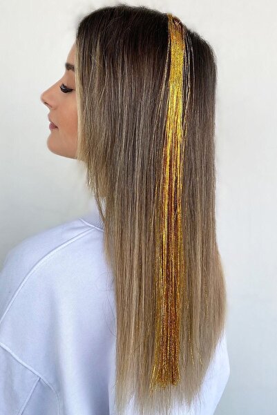 CADI AKSESUAR Gold Sarı Simli Saç Kaynak Altın Renk 10 Ad. Boncuk Ve Takma Ap...