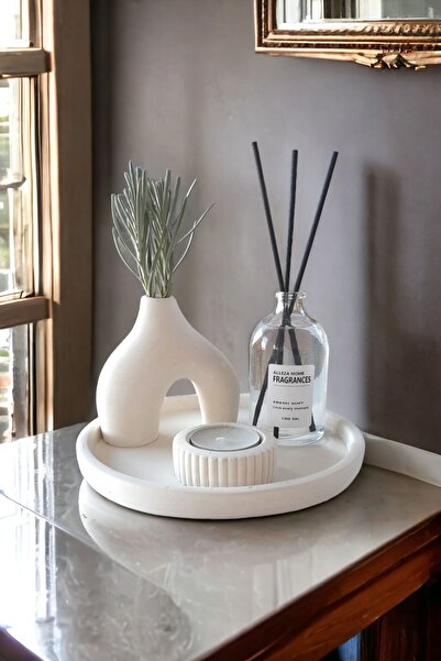 ALLEZA HOME Dekoratif Mumluklu Nordik Minyatür 100 ml Oda Kokusu  Set (Tealig...