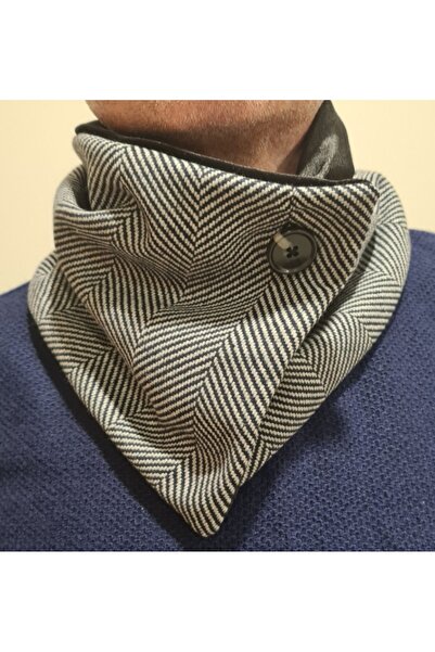 Leylace Yeni Model, Kışlık Flanel Balıksırtı Desenli Kumaş Erkek Boyunluk-3