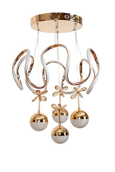 E2Light Modern 3 Renk Yanabilen 4 Toplu Ledli Sarkıt Avize