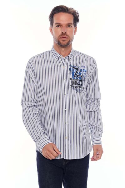 Galvanni Erkek Lacivert Gömlek - Ayamı Blue Multı Strıped