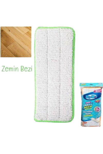 Spin Mop Orjinal Tablet Mop Yedek Bezi- 3 Farklı Kullanım Alanı -3 Adet Yedek Bez-microfiber Refill