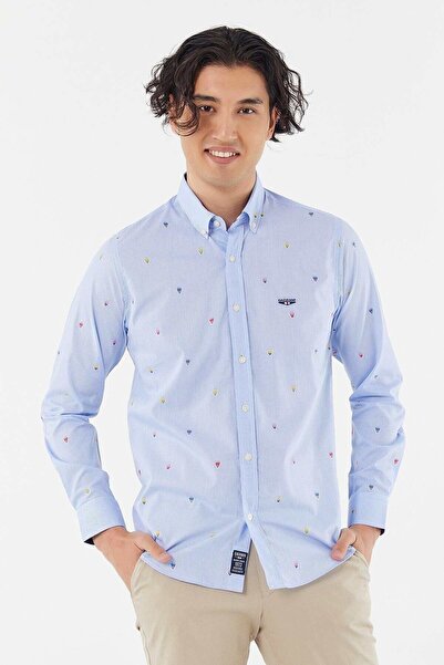 Galvanni Erkek Indigo Gömlek - Elıssa Indıgo Checked