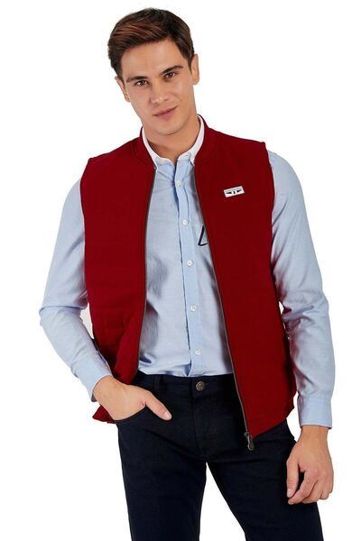 Galvanni Men's Dark Red Vest - Hıgu Dark Red