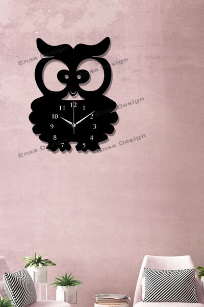 Ensa Design Concept camera copiilor ceas de perete din lemn bufniță 30x25cm