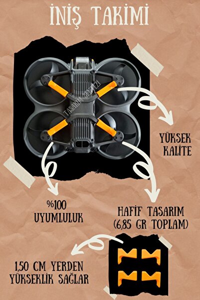 Tasarım Sentezi Dji Avata 2 Drone Uyumlu İniş Takımı Koruma Ayak Aksesuar Apa...