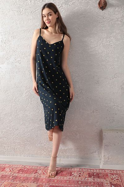 Lucky Line Curele de frânghie pentru femei 100% viscoză țesută Rochie de vară Polka Dot