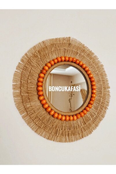 Boncukafası Tasarım Hasır Jüt Ayna Duvar Aynası Konsol Aynası Dekoratif