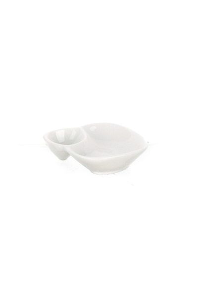 ultraform 11X8 Cm. Porcelain Two Compartment Sauce Bowl