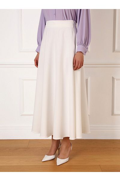 Refka Classic Fabric Flounce Skirt - Off White - Refka