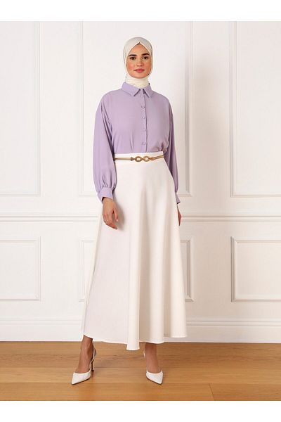 Refka Classic Fabric Flounce Skirt - Off White - Refka