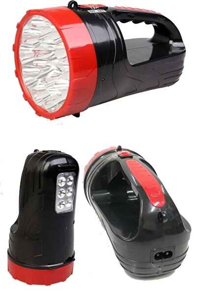 SULED Sl-1009 15 Şarjlı El Feneri 6 Yan Aydınlatma Işıldak Kamp Gemici Balıkç...