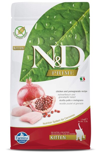N&D Nd Tahılsız Kitten Tavuklu Narlı Yavru Kedi Maması 1,5 Kg Nd Prime
